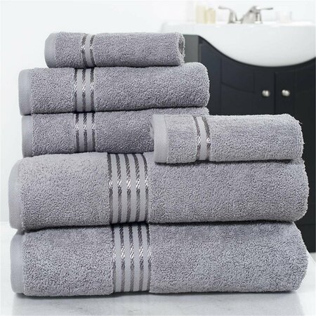 DAPHNES DINNETTE Cotton 100% Hotel Towel Set - Silver - 6 Piece DA3236280